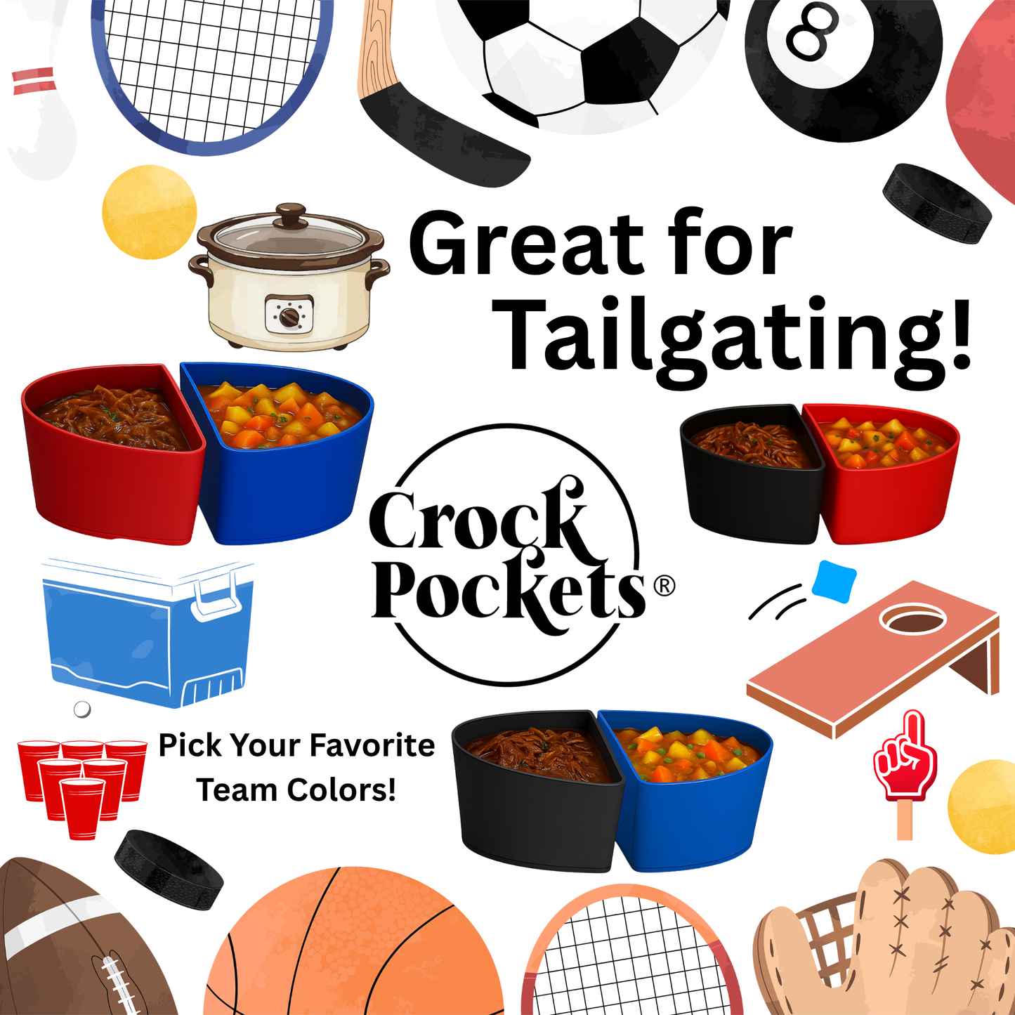CrockPockets® Slow Cooker Silicone Dividers + Cookbook