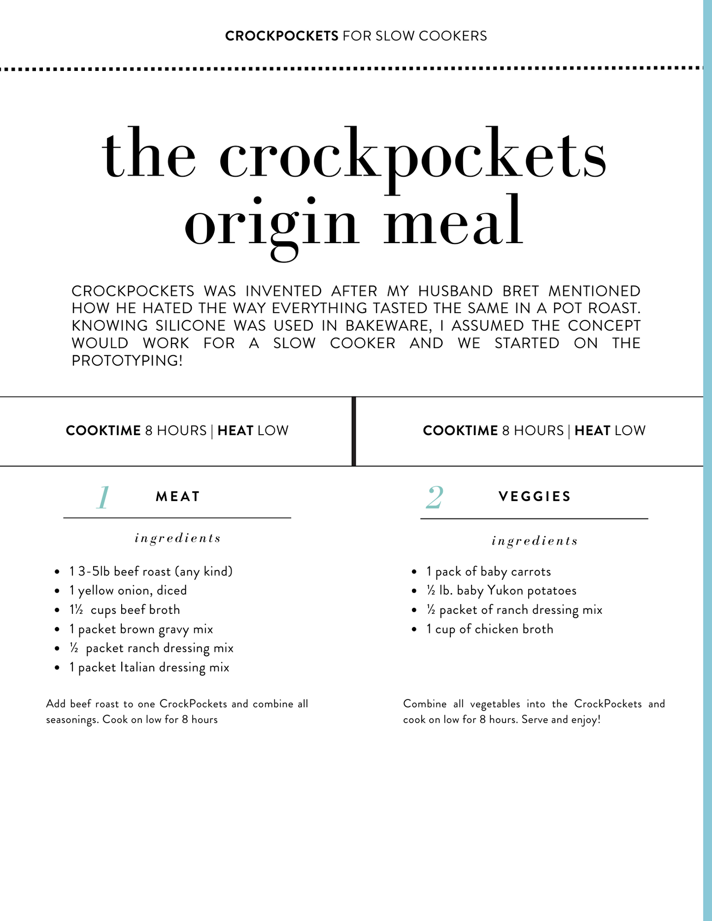 Cooking with CrockPockets One Cookbook, Twice the Recipes