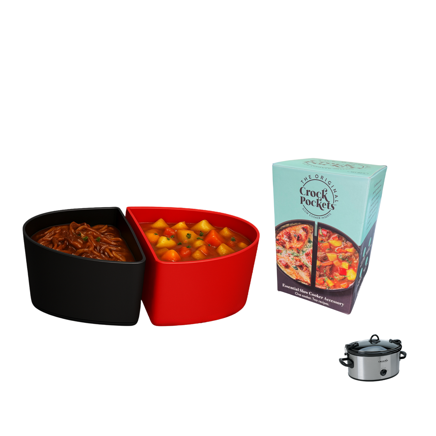 CrockPockets® Slow Cooker Silicone Dividers + Cookbook