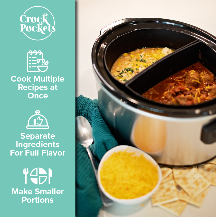 CrockPockets® Slow Cooker Silicone Dividers + Cookbook